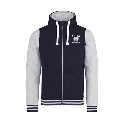 Mikina pánská university s výšivkou Plzeň Hockey